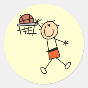 Slam Dunk Basketball Orange T-Shirts und Geschenke Runder Aufkleber