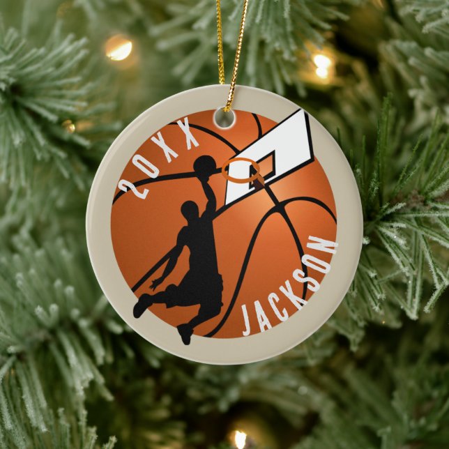 Slam Dunk! Basketball Player Christmas Keramik Ornament (Baum)