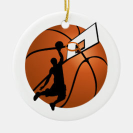 Slam Dunk Basketball Player mit Hoop on Ball Keramikornament