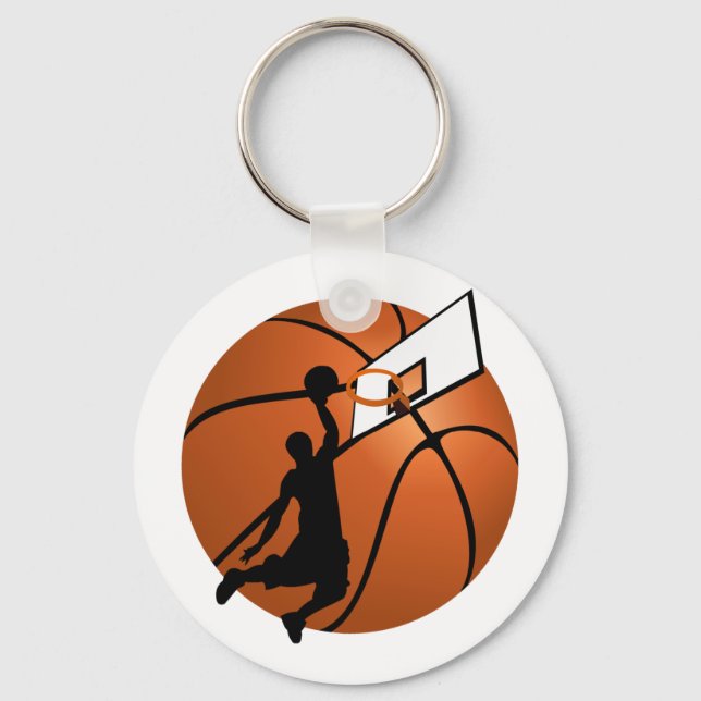 Slam Dunk Basketball Player mit Hoop on Ball Schlüsselanhänger (Vorderseite)