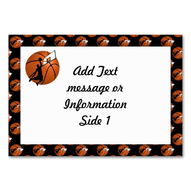 Slam Dunk Basketball Player mit Hoop on Ball Tischnummer (Vorderseite)