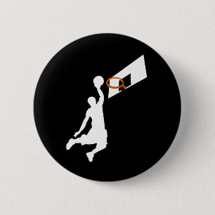 Slam Dunk Basketball Player - Weiße Silhouette Button