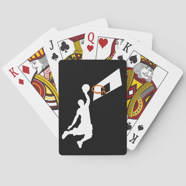 Slam Dunk Basketball Player - Weiße Silhouette Spielkarten (Rückseite)