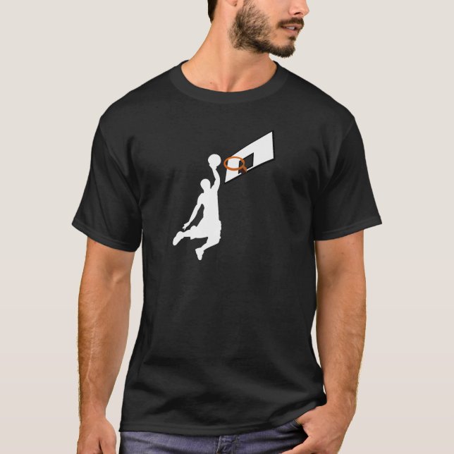 Slam Dunk Basketball Player - Weiße Silhouette T-Shirt (Vorderseite)
