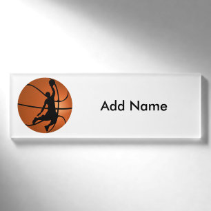 Slam Dunk Basketball Spieler auf Basketball Namenschild