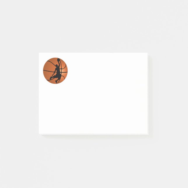 Slam Dunk Basketball Spieler auf Basketball Post-it Klebezettel (Vorderseite)