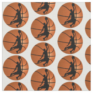 Slam Dunk Basketball Spieler auf Basketball Stoff