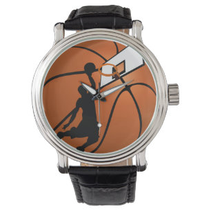 Slam Dunk Basketball-Spieler mit Hoop on Ball Armbanduhr
