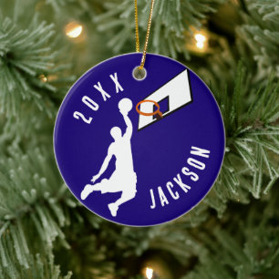 Slam Dunk! Basketballspieler Weihnachten Keramik Ornament
