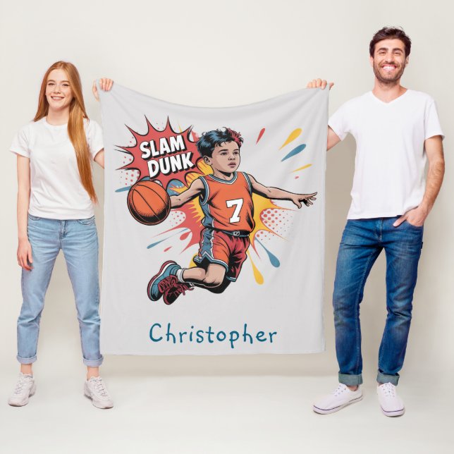 Slam Dunk Boy Birthday Bash Geschenk Fleecedecke (Beispiel)