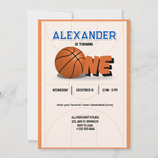 Slam Dunk Einladung zum ersten Geburtstag