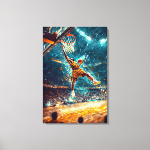 Slam Dunk Legende - Dynamische Sportkunst - Basket Leinwanddruck