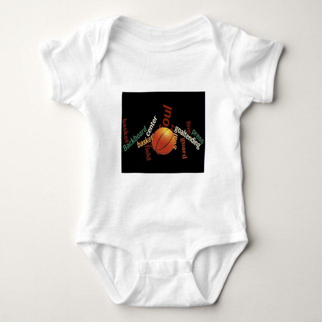 Slam Dunk of Vocabulary: Basketball Spiel der Cham Baby Strampler (Vorderseite)
