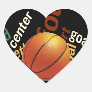 Slam Dunk of Vocabulary: Basketball Spiel der Cham Herz-Aufkleber