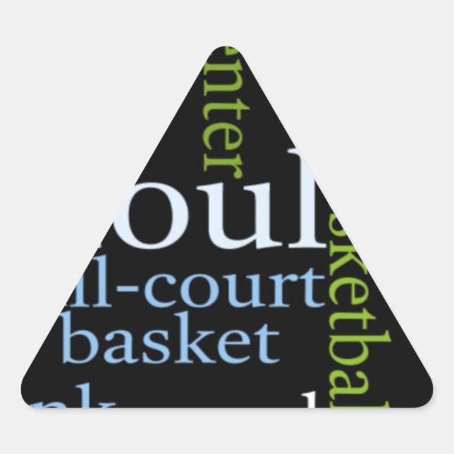 Slam Dunk of Words: Basketballspiel der Champions Dreieckiger Aufkleber (Vorderseite)