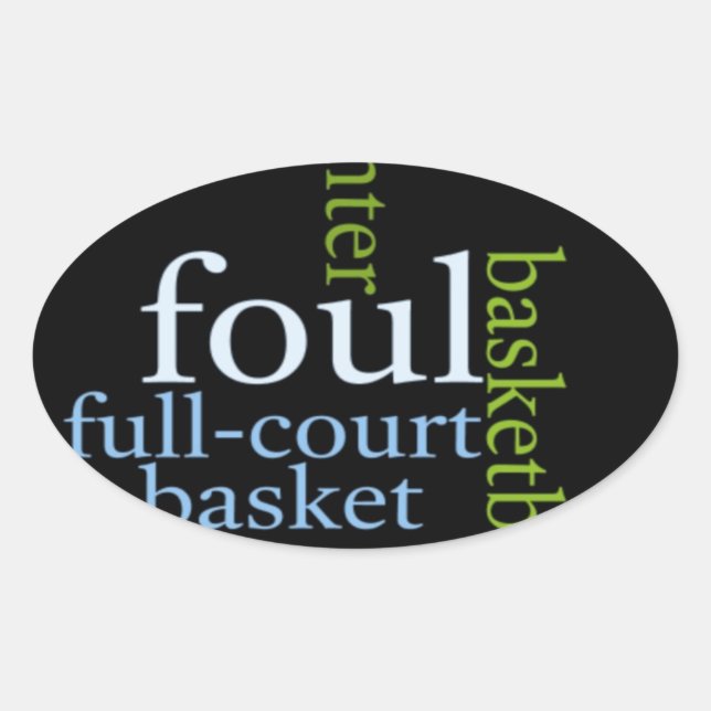 Slam Dunk of Words: Basketballspiel der Champions Ovaler Aufkleber (Vorderseite)