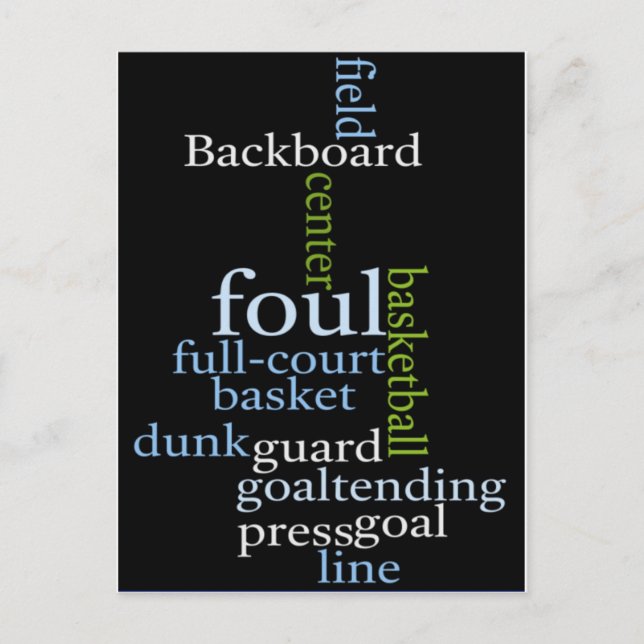 Slam Dunk of Words: Basketballspiel der Champions Postkarte (Vorderseite)