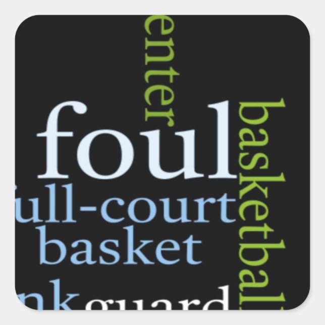Slam Dunk of Words: Basketballspiel der Champions Quadratischer Aufkleber (Vorderseite)