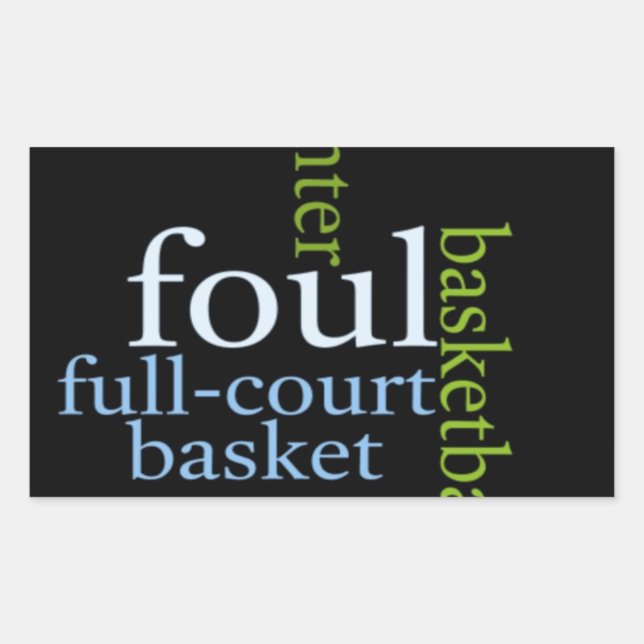 Slam Dunk of Words: Basketballspiel der Champions Rechteckiger Aufkleber (Vorderseite)
