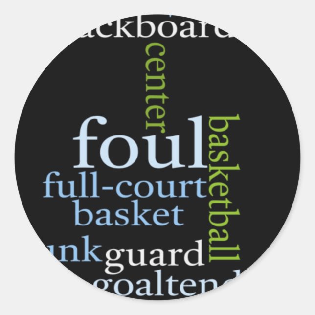 Slam Dunk of Words: Basketballspiel der Champions Runder Aufkleber (Vorderseite)