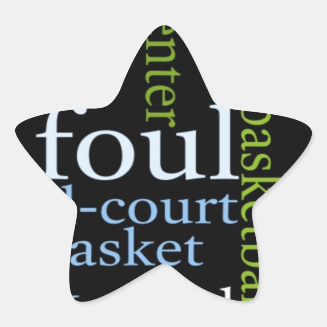 Slam Dunk of Words: Basketballspiel der Champions Stern-Aufkleber (Vorderseite)