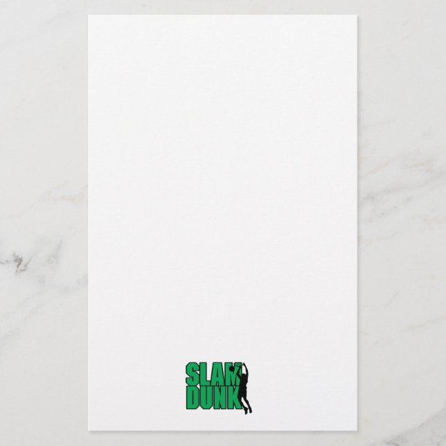 Slam dunk Text grün und schwarz Briefpapier (Vorderseite)
