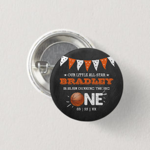 Slam Dunkelheit des Großen   Basketball 1. Geburts Button