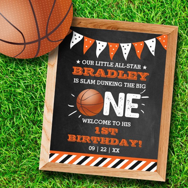 Slam Dunkelheit des Großen | Basketball 1. Geburts Poster (Von Creator hochgeladen)