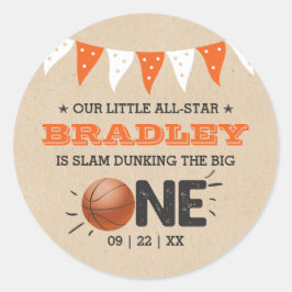 Slam Dunkelheit des Großen | Basketball 1. Geburts Runder Aufkleber