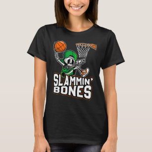Slammin Bones Basketball Halloween Skeleton Dunkin T-Shirt