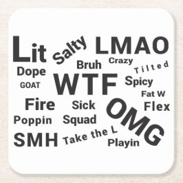 Slang Redewendungen und Teen Talk von 2019 Rechteckiger Pappuntersetzer