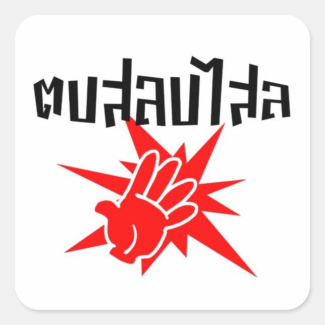 Slap You Alberne Ō Dop Salop Salai in Thai Script  Quadratischer Aufkleber (Vorderseite)