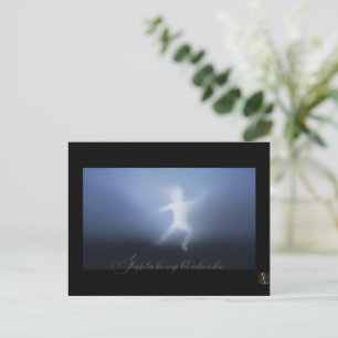 Släpp lös din energi låt anden andas blå vit bild postkarte