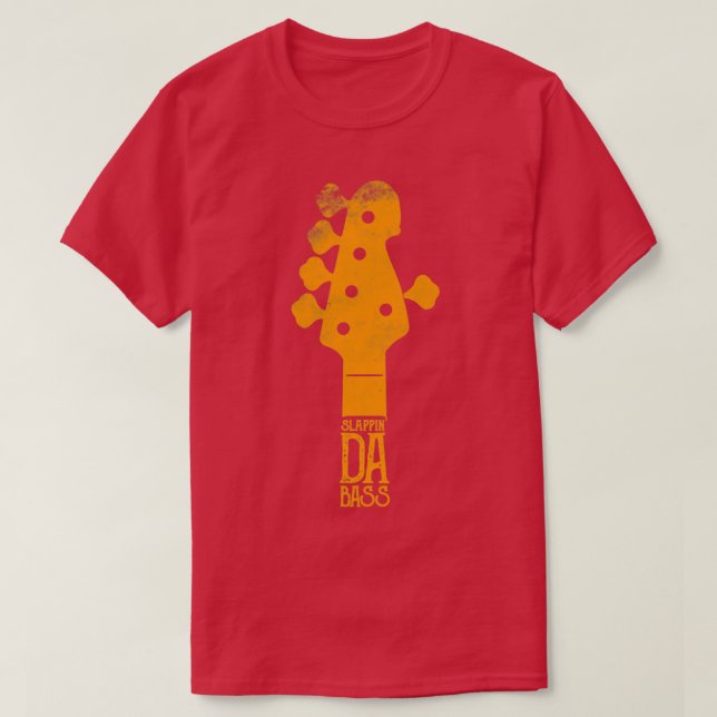 Slappin Da Bass Guitar Player Design T-Shirt (Design vorne)