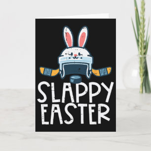 Slappy Oster Eishockeyhelm Hase Männer Jungen Kind Karte