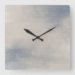 Slate and Taupe Abstract Wall Clock Quadratische Wanduhr