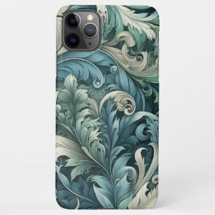 Slate Blue Aquamarin Green Grey Paisley Art Patter iPhone 11Pro Max Hülle