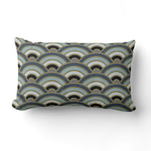 Slate Blue Art Deco Curve Muster