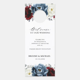 Slate Blue Burgundy Weiße Elfenbein stören nicht Türanhänger