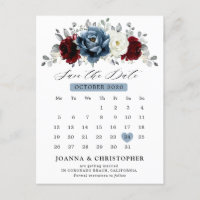Slate Blue Burgundy White Ivory Bluoral Wedding