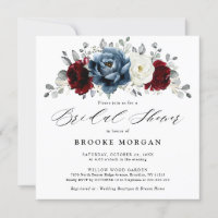 Slate Blue Burgundy White Ivory Boho Brautparty