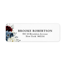 Slate Blue Burgundy White Ivory Rücksendeadresse