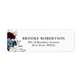 Slate Blue Burgundy White Ivory Rücksendeadresse