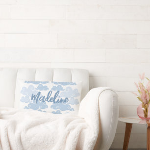 Slate Blue Chinoiserie Cloud Name Lendenkissen