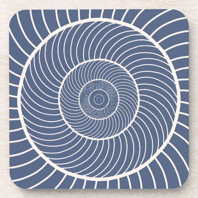 Slate blue creme spiralSchnecke Fibonacci nautisch Getränkeuntersetzer (Vorderseite)
