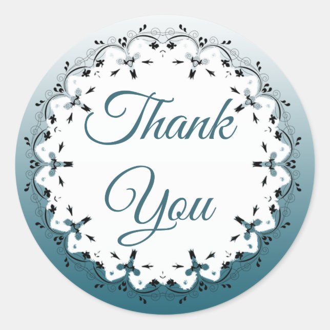 Slate Blue Gradient und Black Danke Stickers (Vorderseite)