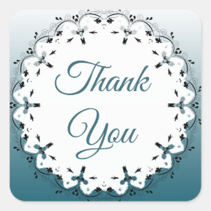 Slate Blue Gradient und Black Danke Stickers