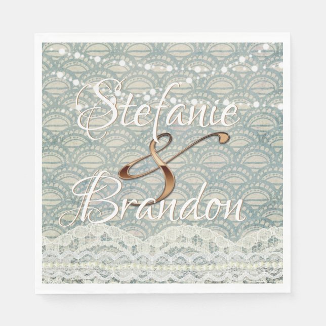 Slate Blue Lace Serviette (Vorderseite)