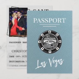 Slate Blue Las Vegas Passport Save the Date