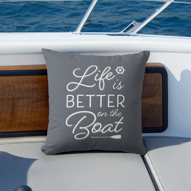Slate Blue Life ist besser auf dem Boot Kissen (Von Creator hochgeladen)